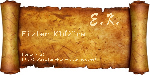 Eizler Klára névjegykártya